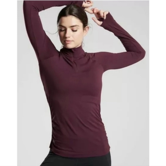 Athleta Speedlight Half Zip Pullover Top Burgundy New with tags Medium - Picture 1 of 14